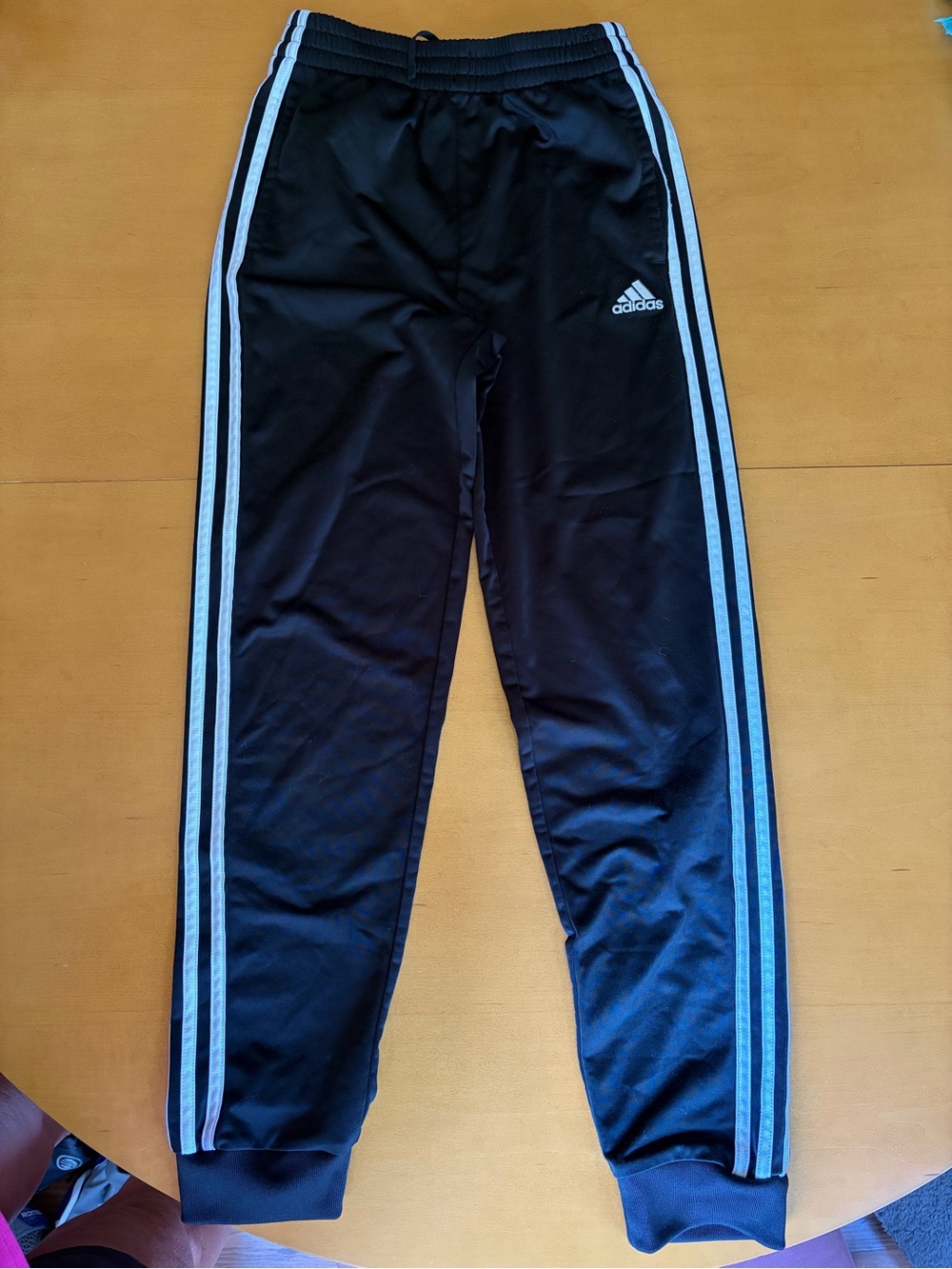 adidas Black Joggers with White 3-Stripes
